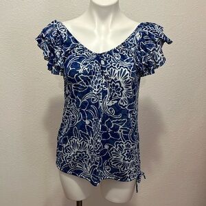 INC Blue & White Top (Medium)